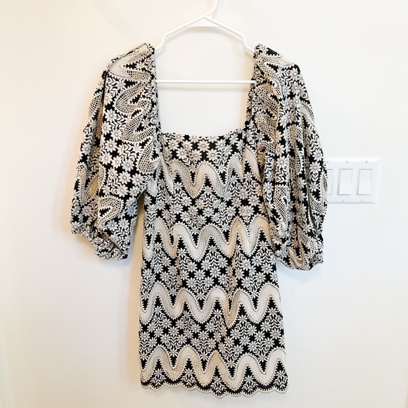 Cara Cara Montauk Scallop Eyelet Mini Dress, Size Small - Picture 5 of 11